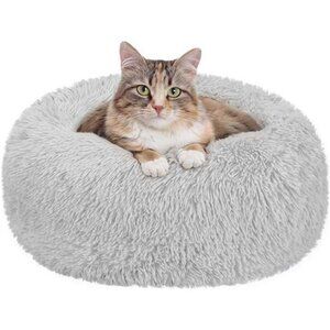 20inx 20x 8 Calming Donut Dog Bed Anti-Anxiety, Self Warming, Cozy Soft Plush